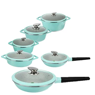 سرویس قابلمه چدن 12 پارچه جی فی نی نانو گرانیت طبیعی