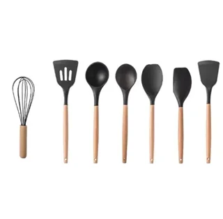 سرویس کفگیر و ملاقه سیلیکونی 7 پارچه مدل UNT46